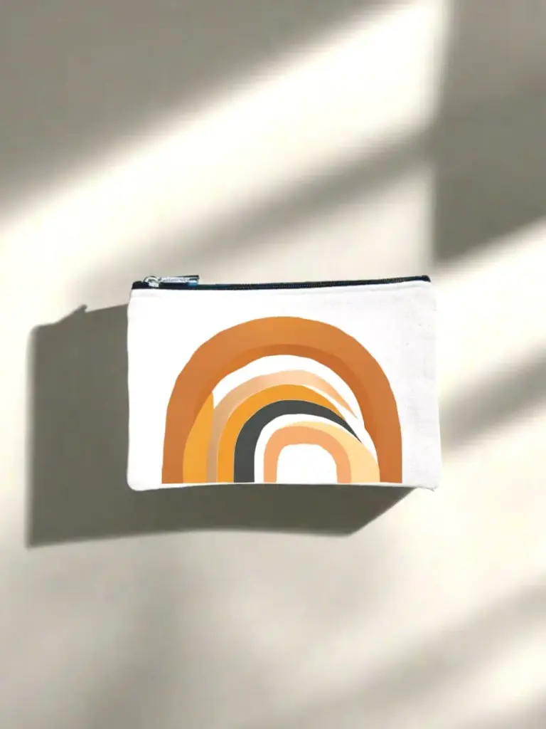 Rainbow Canvas Pencil Pouch Bag