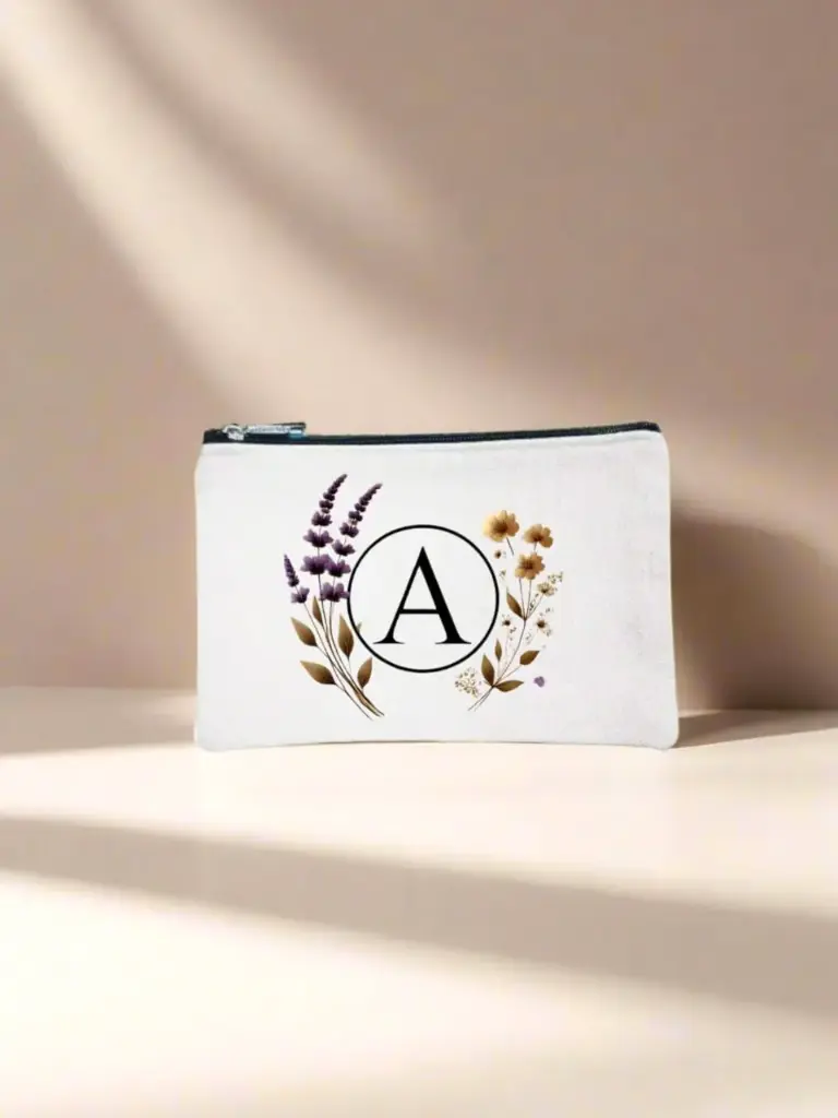 A Designed Canvas Pencil Pouch Bag