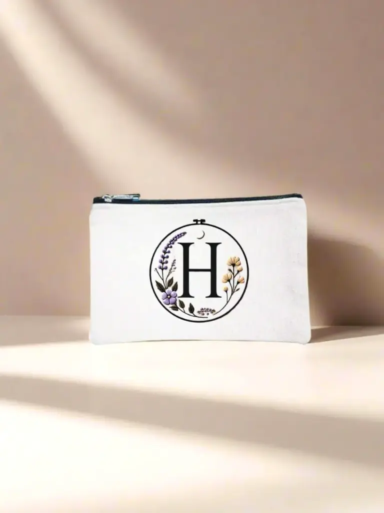 H Designed Canvas Pencil Pouch Bag