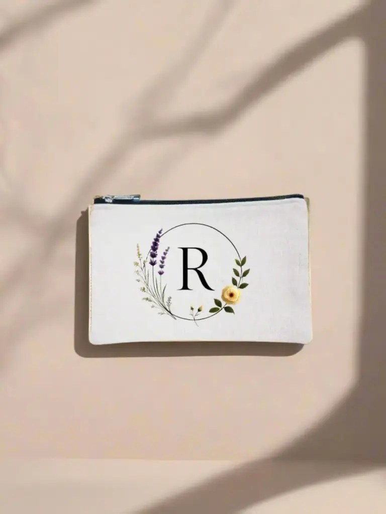 R Designed Canvas Pencil Pouch Bag