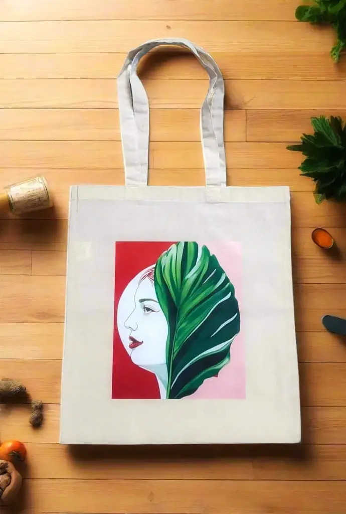  Muse Canvas Beige Tote Bag with Zipper