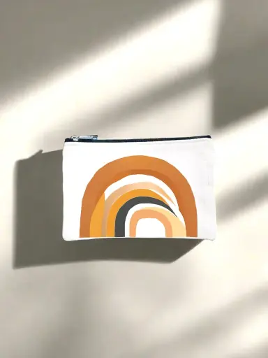 Rainbow Canvas Pencil Pouch Bag
