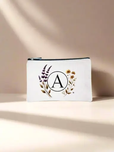 A Designed Canvas Pencil Pouch Bag