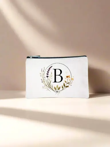 B Designed Canvas Pencil Pouch Bag
