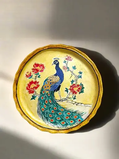 Hand-Painted Imperial Crest Wall Plate – Acrylic Art Décor